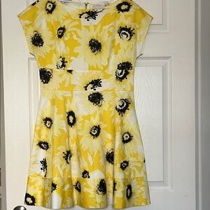 Kate Spade Sunny Daisy Fiorella Fit & Flare Dress. Vibrant yellow size 12